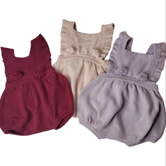 Cashmere 4 Ply Ruffled Romper Adjustable Straps Luxury Cottagecore Bloomers Sz 3 - Picture 4 of 16